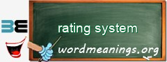 WordMeaning blackboard for rating system